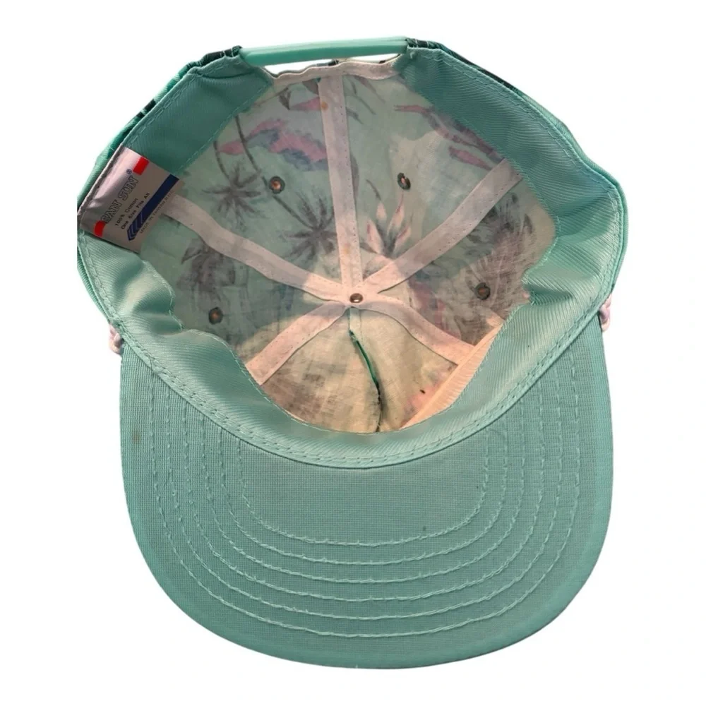 Vintage 90s Maui Tropical Schnapps San Sun Blue Sunset Palm Tree SnapBack Hat
